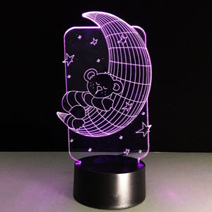 Baby Moon 3D Illusion Acrylic Table Lamp