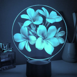 Floral LED Laser Cut 3D Illusion Night Light Lamp