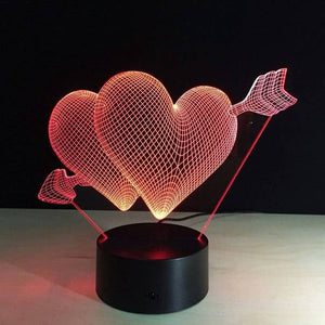 Heart 3D Acrylic LED Decorative Table Night Lamp