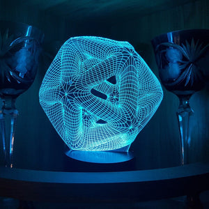 Icosahedron 3D Night Light Acrylic Optical Illusion Lamp