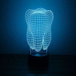 Tooth 3D Acrylic LED Illusion Lamp