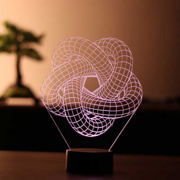 Torus Spiral 3D Acrylic Bedside Table Lamp