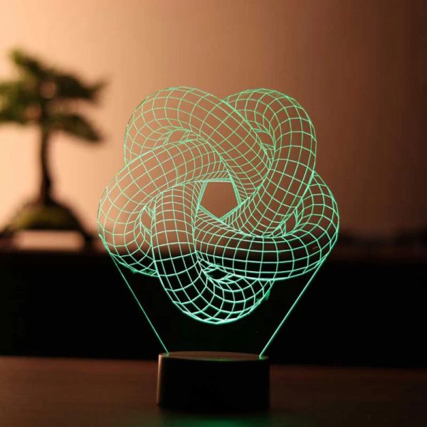 Torus Spiral 3D Acrylic Illusion Bedside Lamp