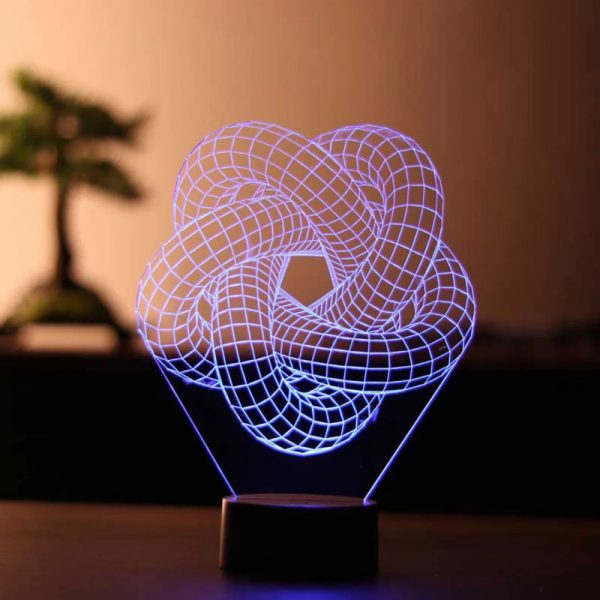 Torus Spiral 3D Acrylic Illusion Table Lamp