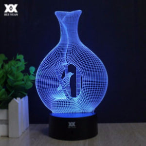 Vase 3D Illusion Acrylic LED Light Lamp